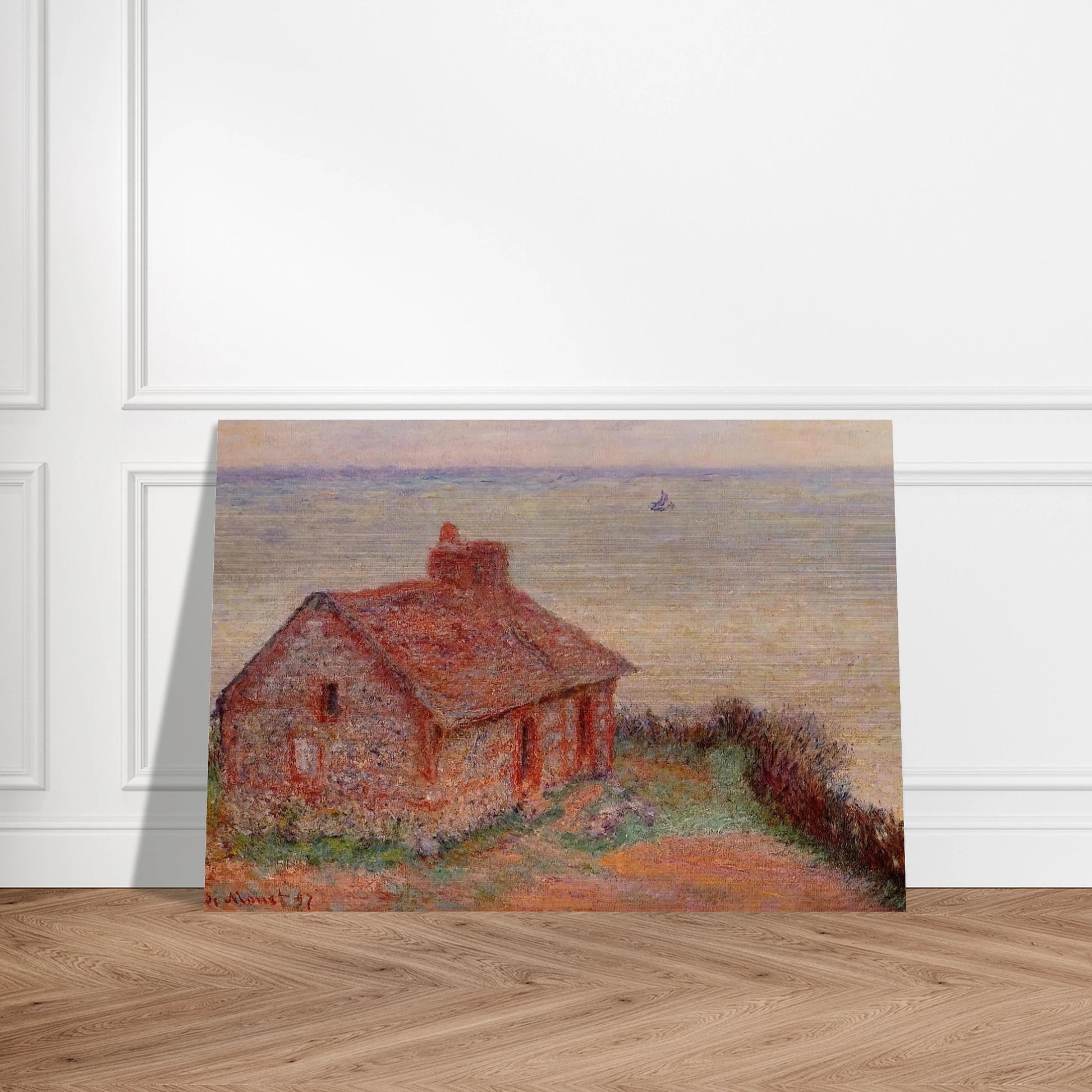 Customs House, Rose Effect - claude monet Brushed Aluminum Print - 70x100 cm / 28x40 inches | claude monet Aluminum Print | claude monet Prints
