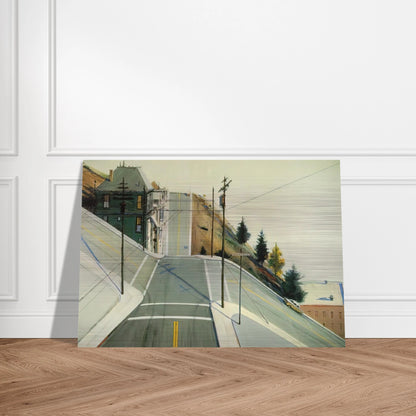 24th Street Intersection - 1977 - Wayne Thiebaud Brushed Aluminum Print - 70x100 cm / 28x40 inches | Wayne Thiebaud Aluminum Print | Wayne Thiebaud Prints