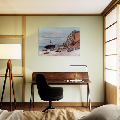 Saint-Adresse, Beached Sailboat - claude monet Brushed Aluminum Print - 70x100 cm / 28x40 inches | claude monet Aluminum Print | claude monet Prints
