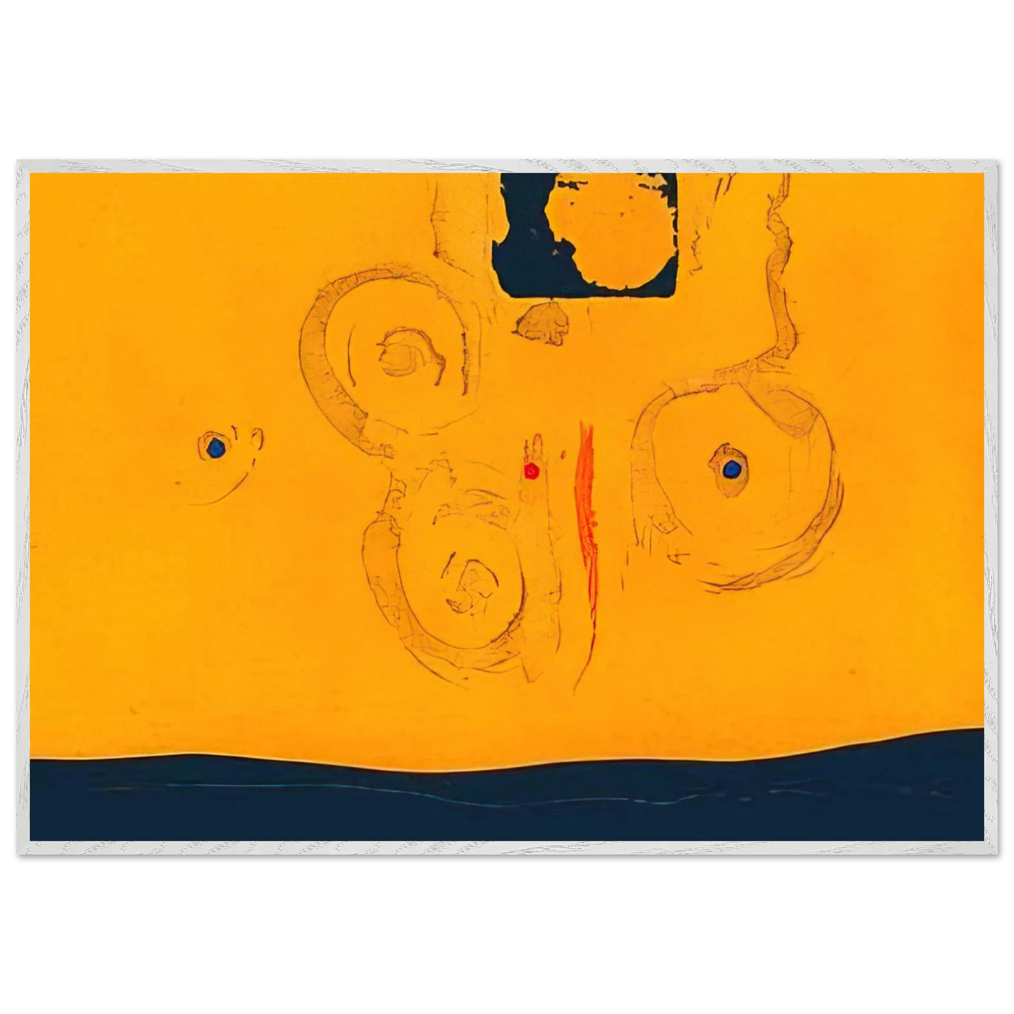 Helen Frankenthaler - Plaza Real - 1988 Wall art - 50x70 cm / 20x28 inches - Premium Wooden Framed Poster With Fine Art Paper-canvas - Black frame