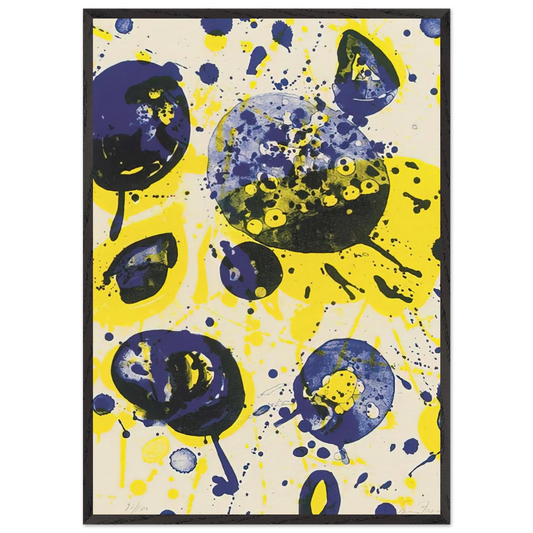 Untitled  from Pasadena Box   Lembark L61  - Sam Francis 70x100 cm / 28x40 inches Framed Art Print – Black Wooden Frame