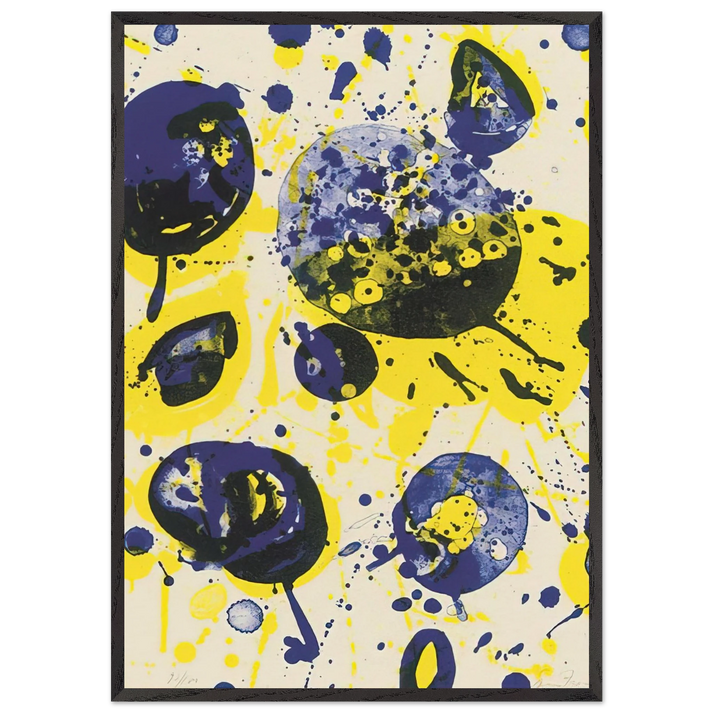 Untitled  from Pasadena Box   Lembark L61  - Sam Francis 70x100 cm / 28x40 inches Framed Art Print – Black Wooden Frame