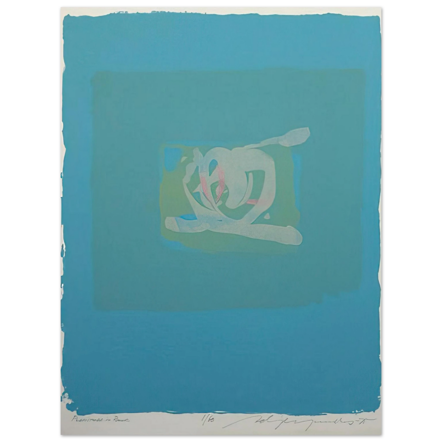 Adja Yunkers - Plentitude in Blue - 1975  75x100 cm / 30x40inches Fine Art Poster