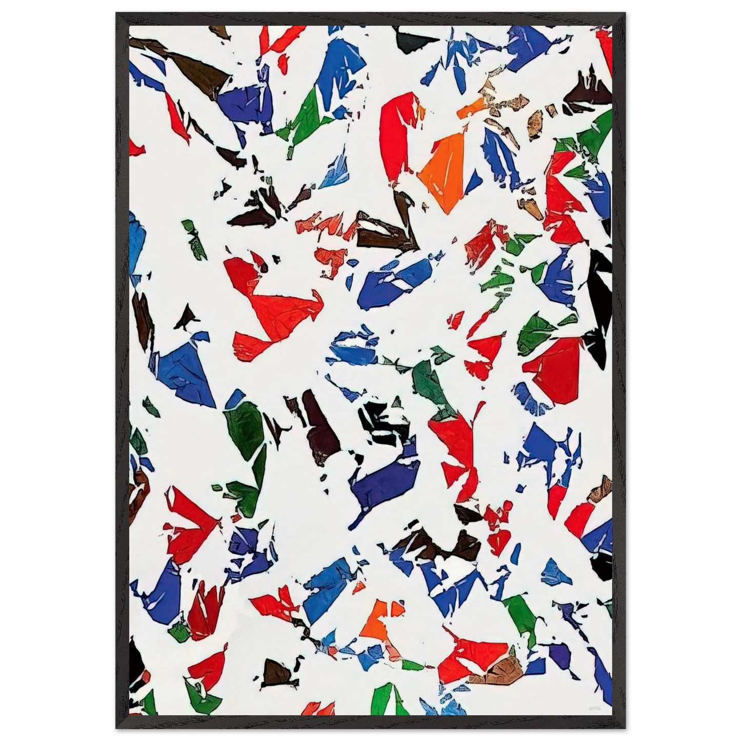 Blancs - 1973 - Simon Hantai 70x100 cm / 28x40 inches Framed Art Print – Black Wooden Frame