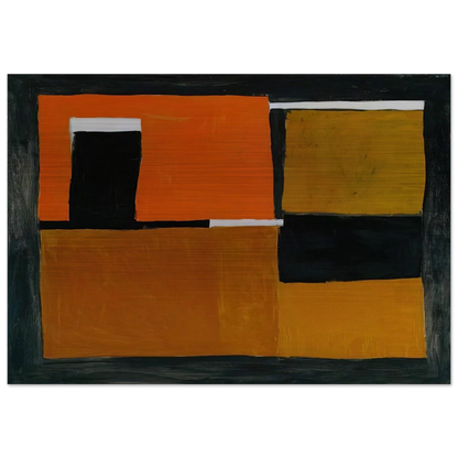 Orange, Black and White Composition - 1953 - William Scott Brushed Aluminum Print - 70x100 cm / 28x40 inches | William Scott Aluminum Print | William Scott Prints