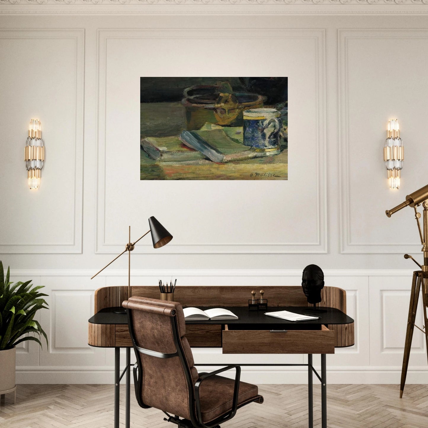 STILL LIFE WITH BOOKS 1895 - Henri Matisse Brushed Aluminum Print - 70x100 cm / 28x40 inches | Henri Matisse Aluminum Print | Henri Matisse Prints