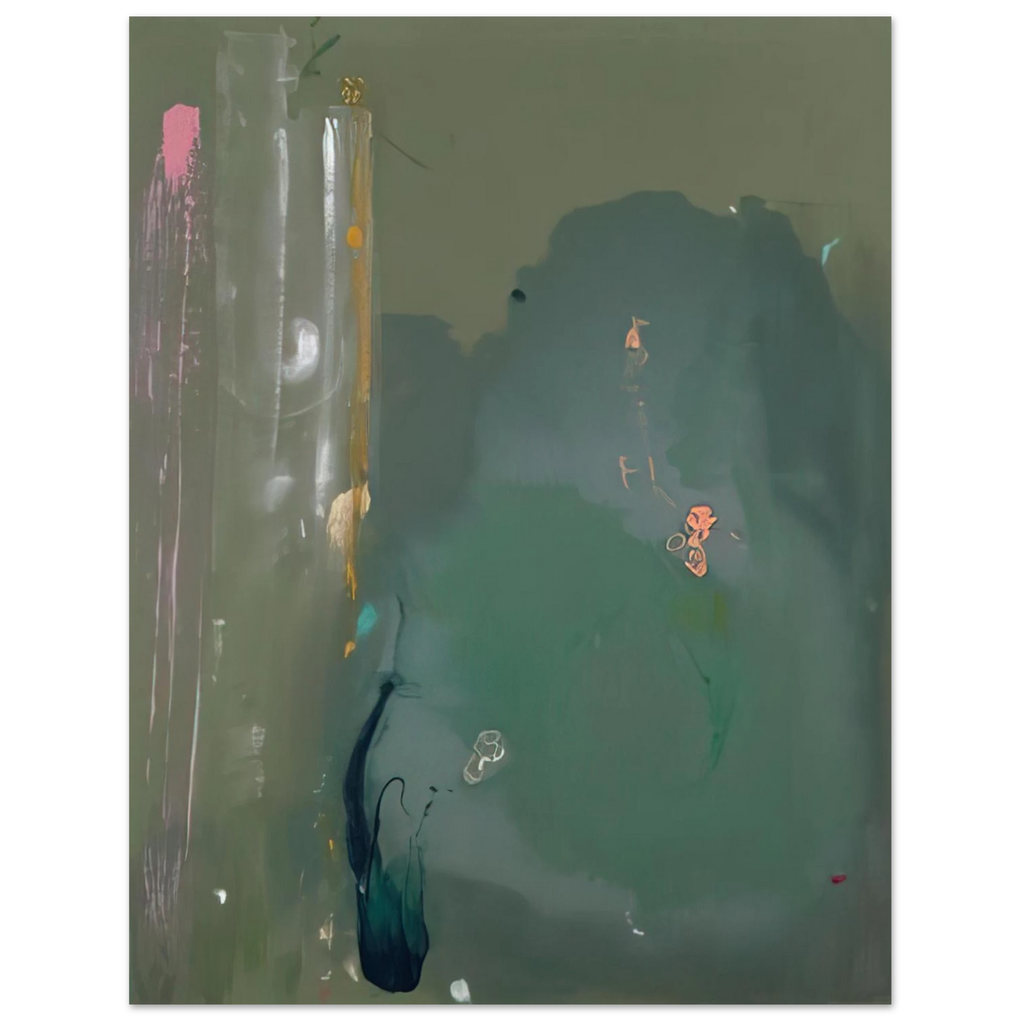 Helen Frankenthaler - CÃƒÆ’Ã‚Â´te d Argent - 1980 Wall art - 50x70 cm / 20x28 inches - Premium Wooden Framed Poster With Fine Art Paper-canvas - White frame