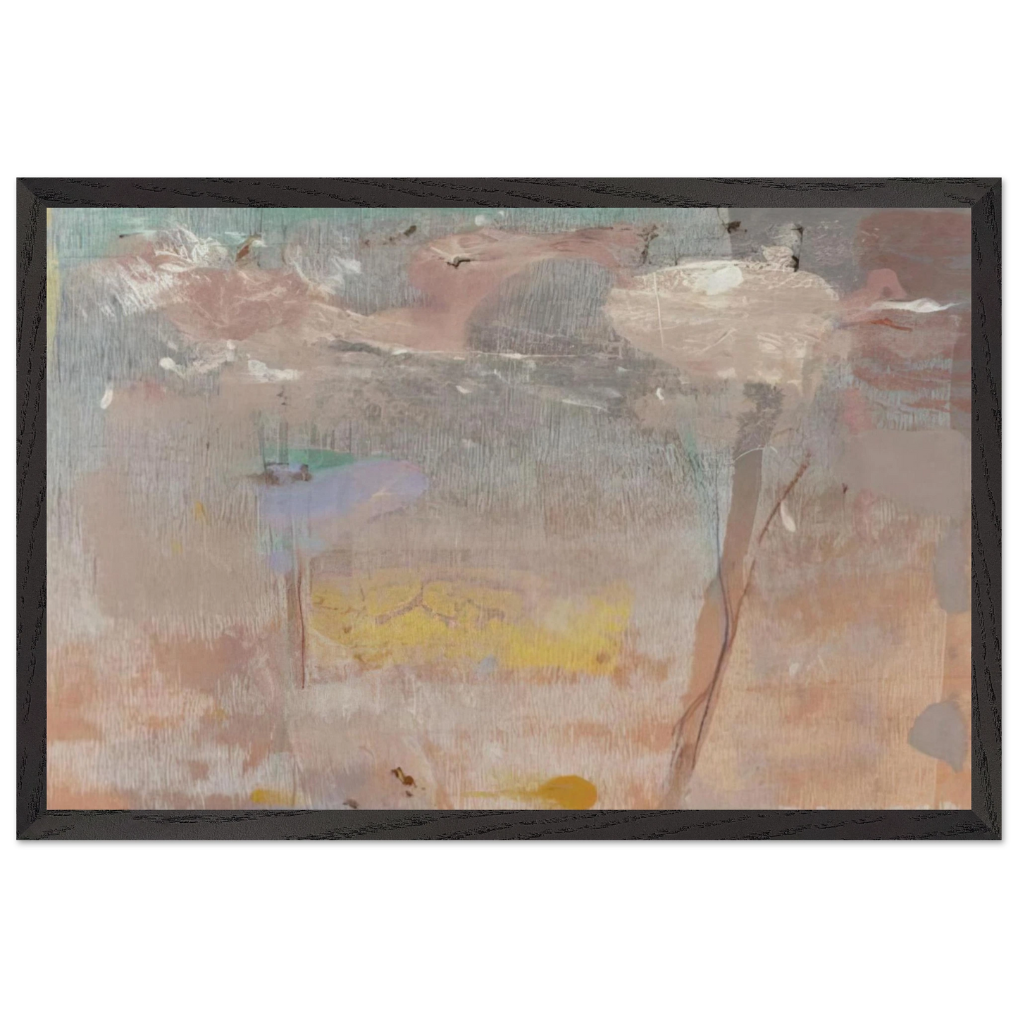 Helen Frankenthaler - Monotype I - 1981 Wall art - 21x29.7 cm / 8x12" - Premium Wooden Framed Poster With Fine Art Paper-canvas - White frame