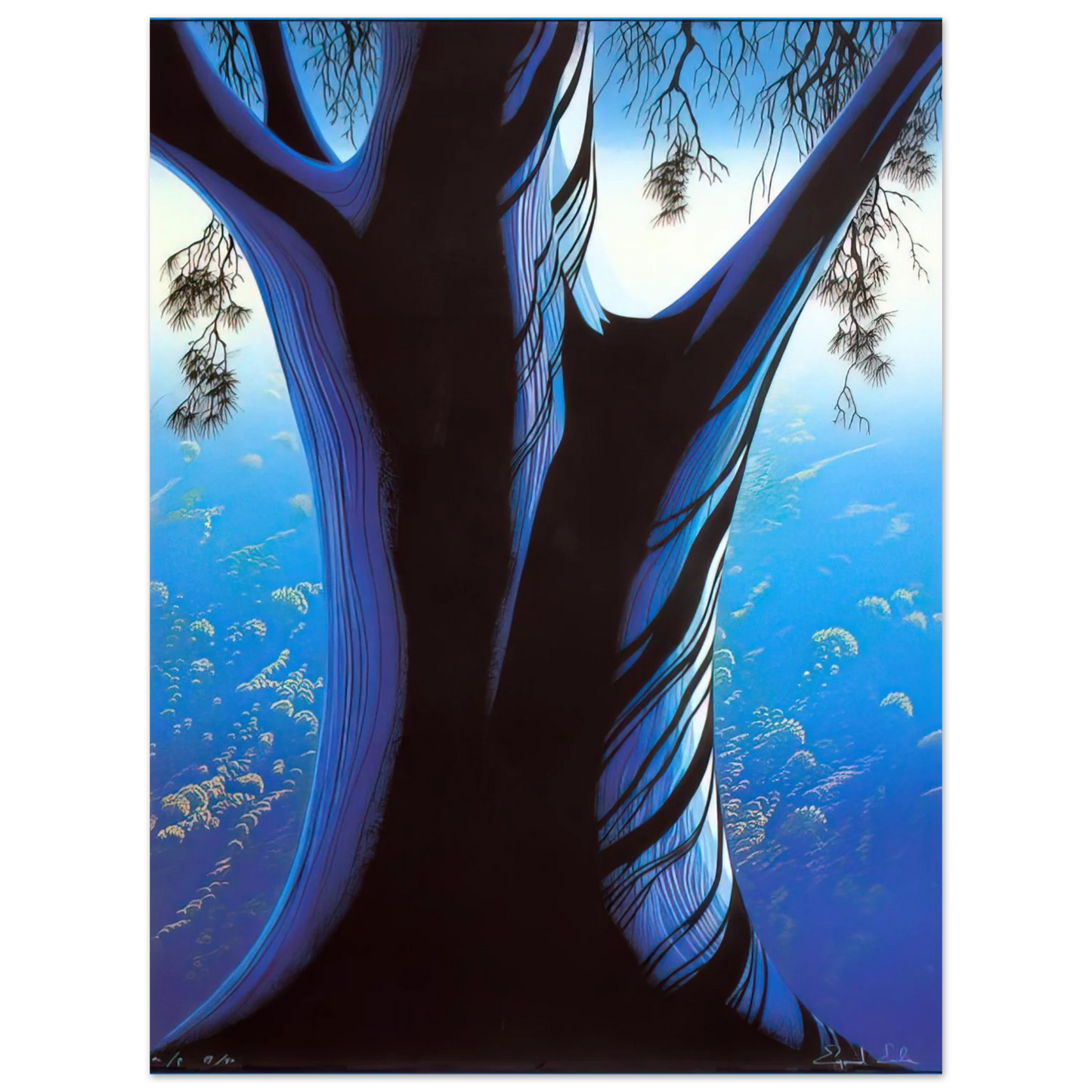 Eyvind Earle - Blue Pine  75x100 cm / 30x40inches Fine Art Poster