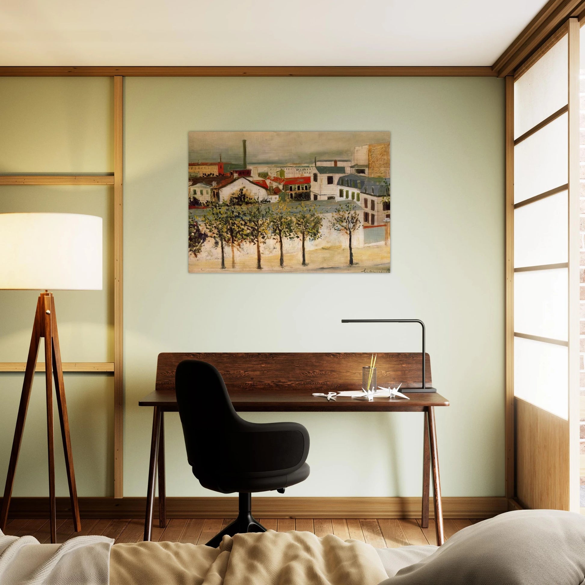 PARIS SUBURBS - Maurice Utrillo Brushed Aluminum Print - 70x100 cm / 28x40 inches | Maurice Utrillo Aluminum Print | Maurice Utrillo Prints