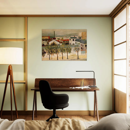 PARIS SUBURBS - Maurice Utrillo Brushed Aluminum Print - 70x100 cm / 28x40 inches | Maurice Utrillo Aluminum Print | Maurice Utrillo Prints