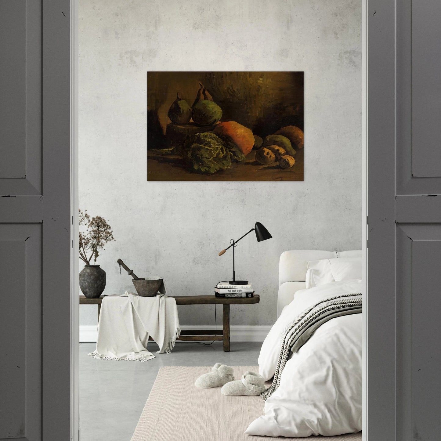 Still Life with Vegetables and Fruit - Vincent van Gogh Brushed Aluminum Print - 70x100 cm / 28x40 inches | Vincent van Gogh Aluminum Print | Vincent van Gogh Prints