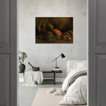 Still Life with Vegetables and Fruit - Vincent van Gogh Brushed Aluminum Print - 70x100 cm / 28x40 inches | Vincent van Gogh Aluminum Print | Vincent van Gogh Prints