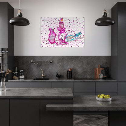 STILL LIFE OF CANDLESTICK 1978 - Yayoi Kusama Acrylic Print - 70x100 cm / 28x40″ inches | Yayoi Kusama Wall Art | Yayoi Kusama Prints