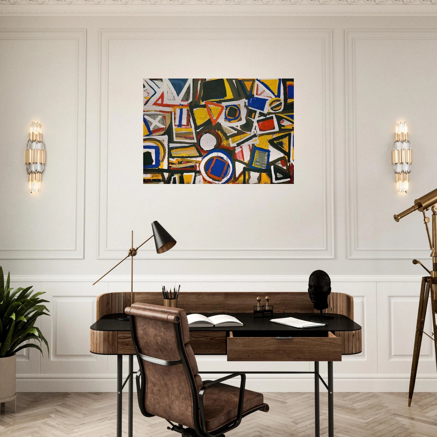 Taxi Cab II - Al Held Brushed Aluminum Print - 70x100 cm / 28x40 inches | Al Held Aluminum Print | Al Held Prints