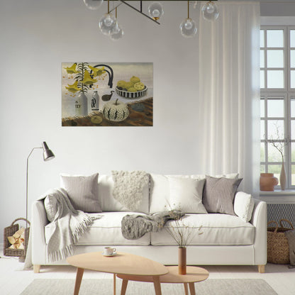 Lilies and Lemons - 2007 - Mary Fedden Brushed Aluminum Print - 70x100 cm / 28x40 inches | Mary Fedden Aluminum Print | Mary Fedden Prints