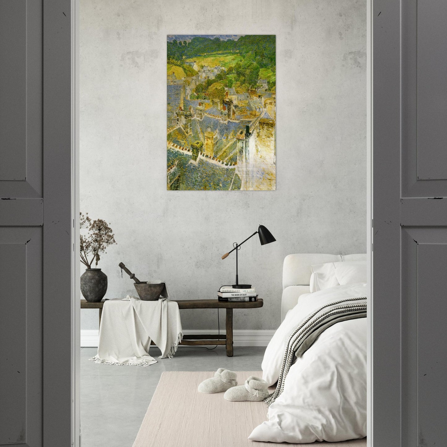 Rooftops, Pont-Aven - Childe Hassam Brushed Aluminum Print - 70x100 cm / 28x40 inches | Childe Hassam Aluminum Print | Childe Hassam Prints