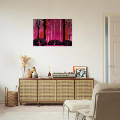 Crimson Glory - Eyvind Earle Brushed Aluminum Print - 70x100 cm / 28x40 inches | Eyvind Earle Aluminum Print | Eyvind Earle Prints