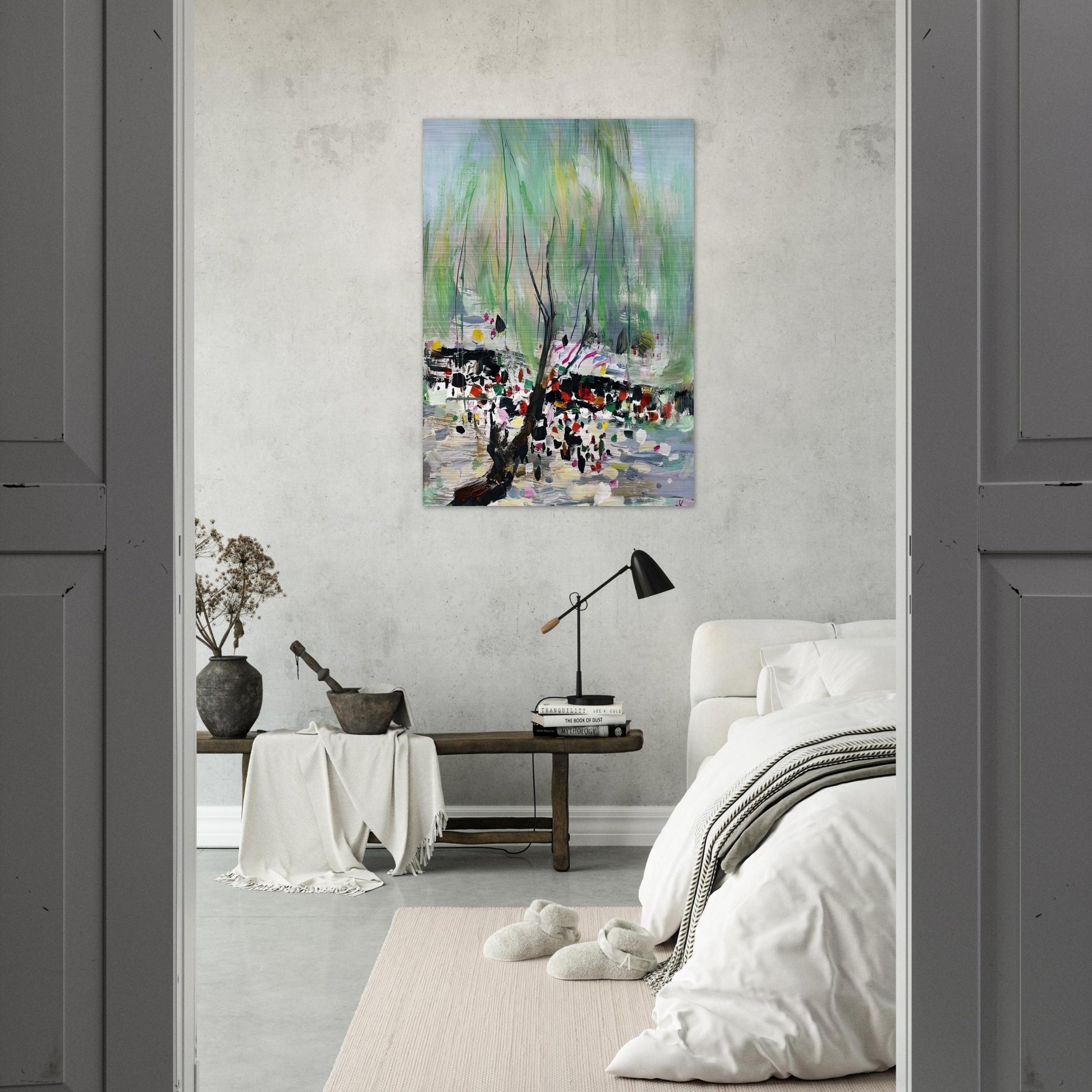Love in Fangzhuang - 2002 - Wu Guanzhong Brushed Aluminum Print - 70x100 cm / 28x40 inches | Wu Guanzhong Aluminum Print | Wu Guanzhong Prints