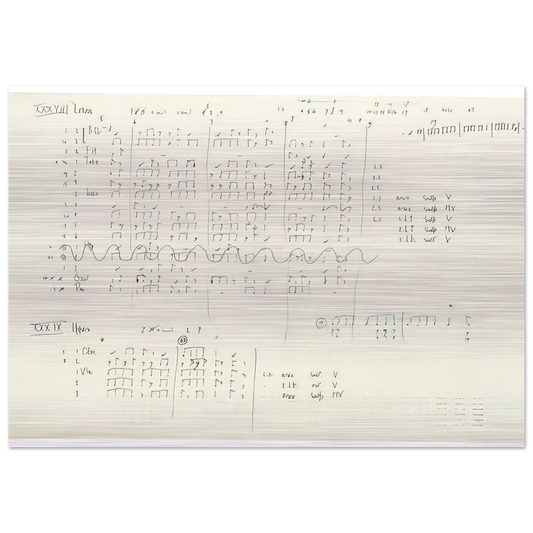 Cheap Imitation - 1971 - John Cage Brushed Aluminum Print - 70x100 cm / 28x40 inches | John Cage Aluminum Print | John Cage Prints