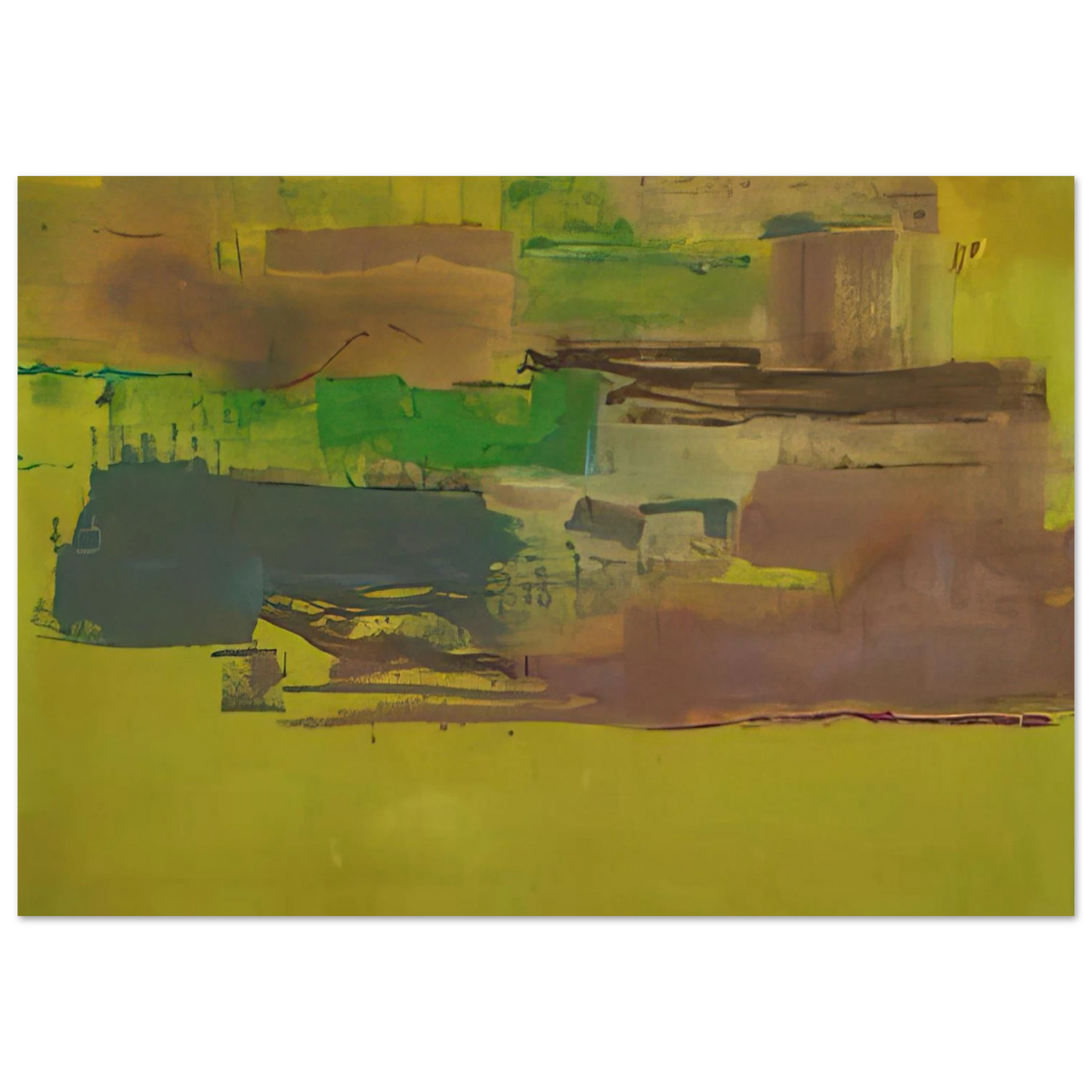 Helen Frankenthaler - August Deep - 1978 Wall art - 45x60 cm / 18x24 inches - Premium Wooden Framed Poster With Fine Art Paper-canvas - White frame