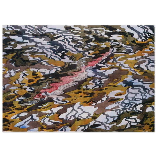 Trout and Reflected Tree - 1985 - Neil Welliver Brushed Aluminum Print - 70x100 cm / 28x40 inches | Neil Welliver Aluminum Print | Neil Welliver Prints
