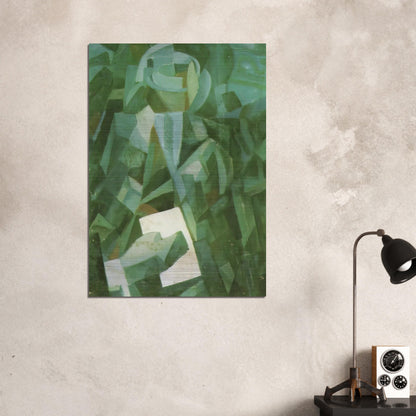 CUBIST COMPOSITION PORTRAIT OF A SEATED PERSON HOLDING A LETTER - Salvador Dali Brushed Aluminum Print - 70x100 cm / 28x40 inches | Salvador Dali Aluminum Print | Salvador Dali Prints