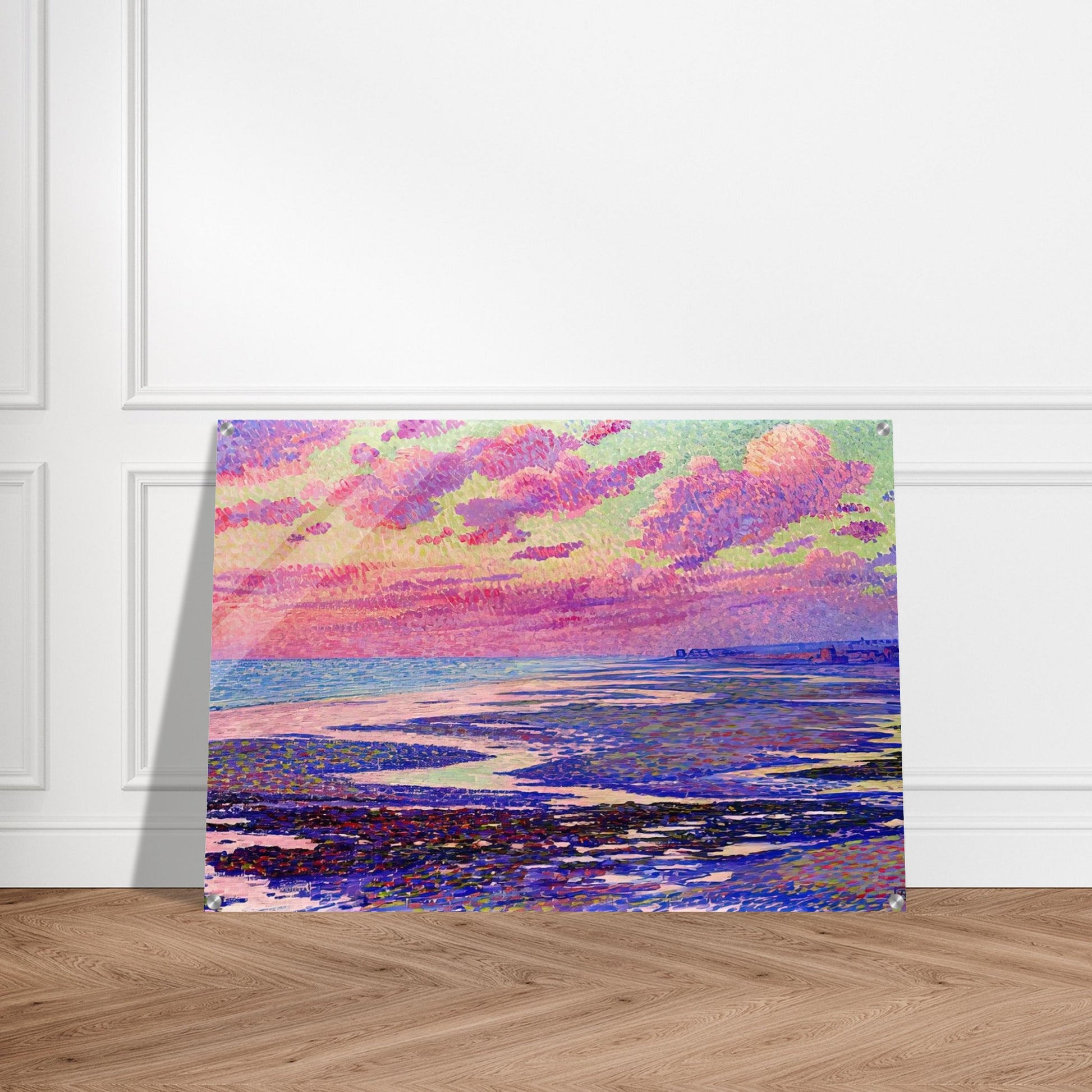 THE BEACH AT AMBLETEUSE AT LOW TIDE 1900 - Theo van Rysselberghe Acrylic Print - 70x100 cm / 28x40″ inches