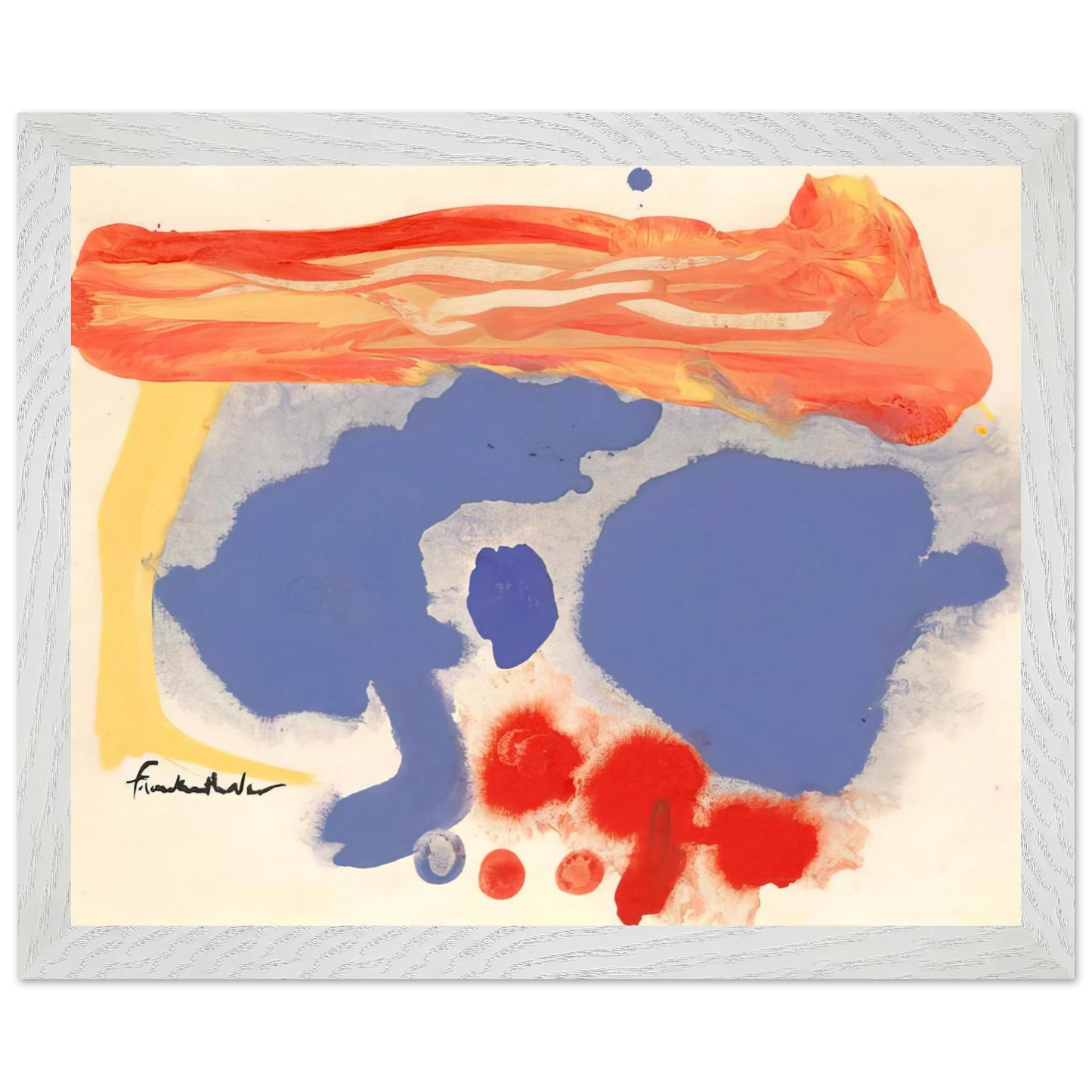 Helen Frankenthaler - Summerscene, Provincetown - 1961 Wall art - A1 (59.4 x 84.1  cm) - Premium Wooden Framed Poster With Fine Art Paper-canvas - Wood frame