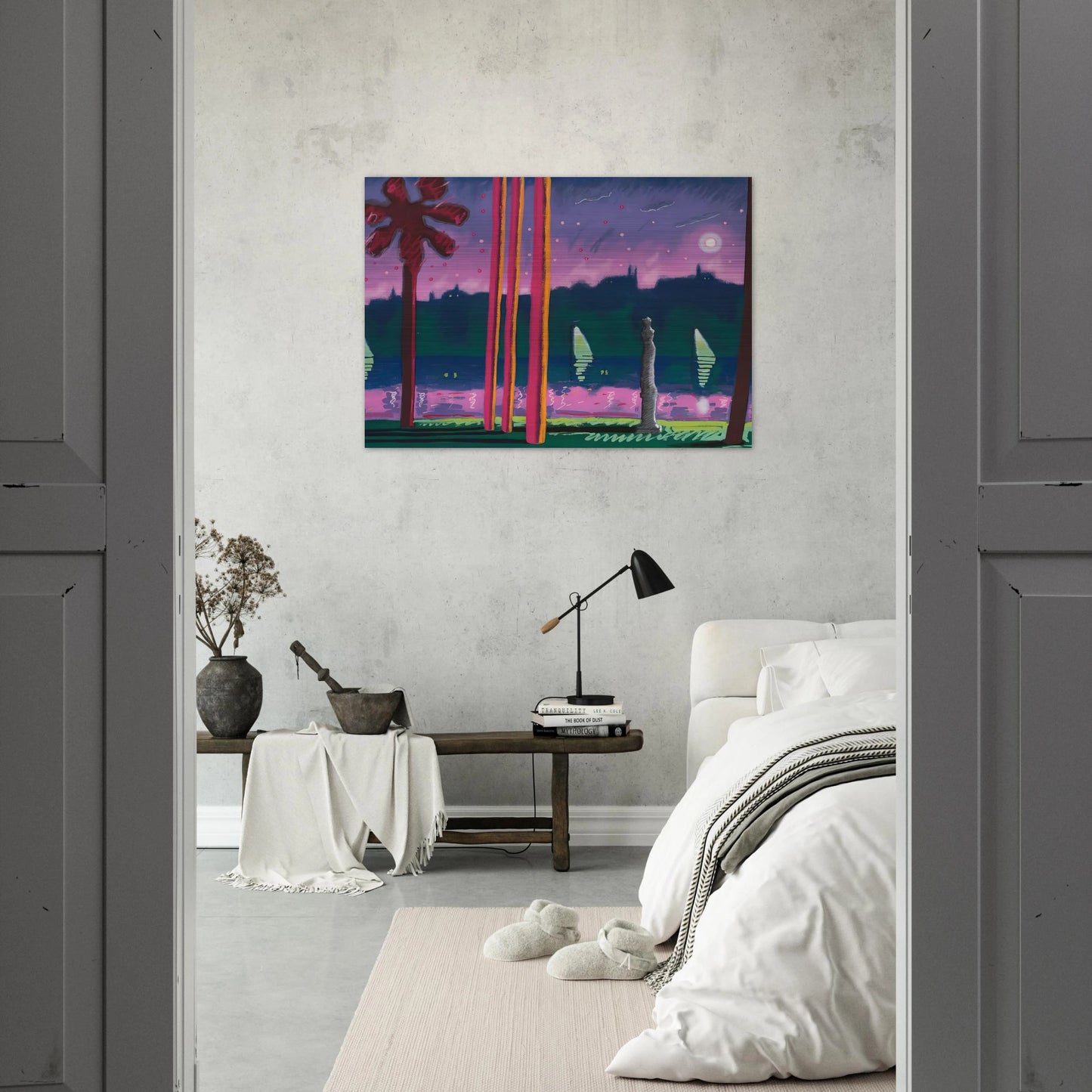 Suave Como La Noche - 1982 - Carlos Almaraz Brushed Aluminum Print - 70x100 cm / 28x40 inches | Carlos Almaraz Aluminum Print | Carlos Almaraz Prints