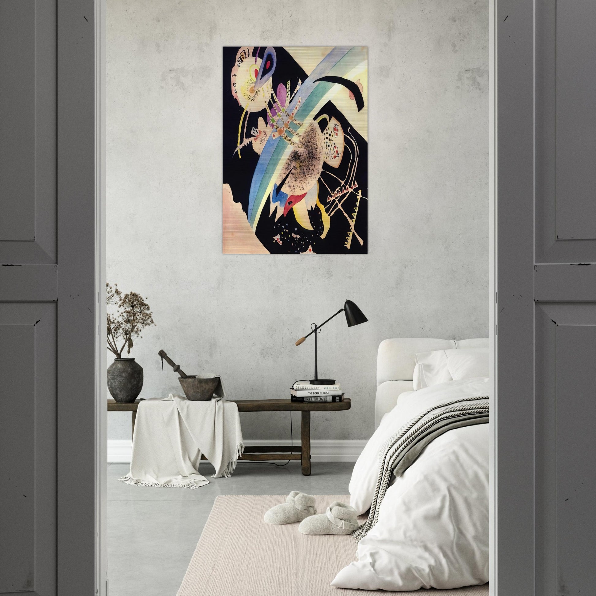 STUDY FOR CIRCLES ON BLACK 1921 - Wassily Kandinsky Brushed Aluminum Print - 70x100 cm / 28x40 inches | Wassily Kandinsky Aluminum Print | Wassily Kandinsky Prints
