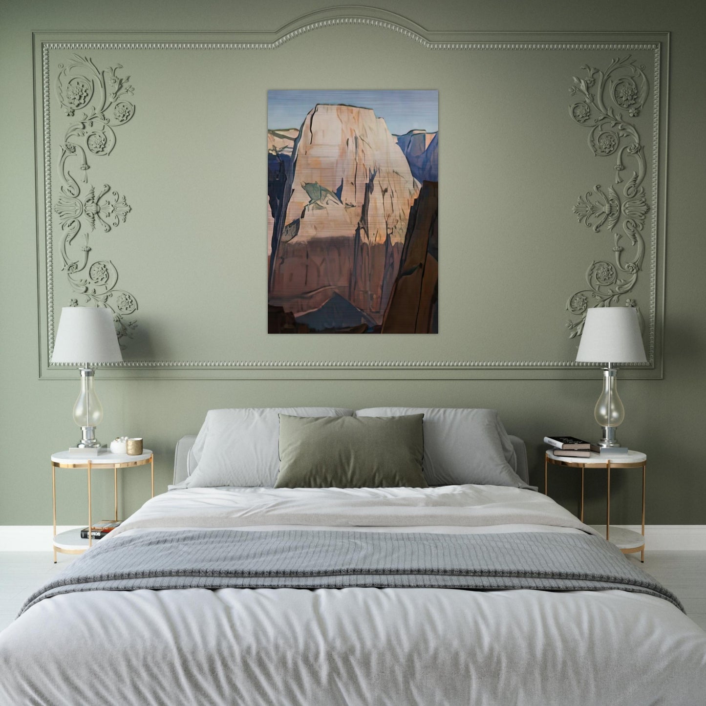 GREAT WHITE THRONE ZION CANYON UTAH 1933 - Maynard Dixon Brushed Aluminum Print - 70x100 cm / 28x40 inches | Maynard Dixon Aluminum Print | Maynard Dixon Prints