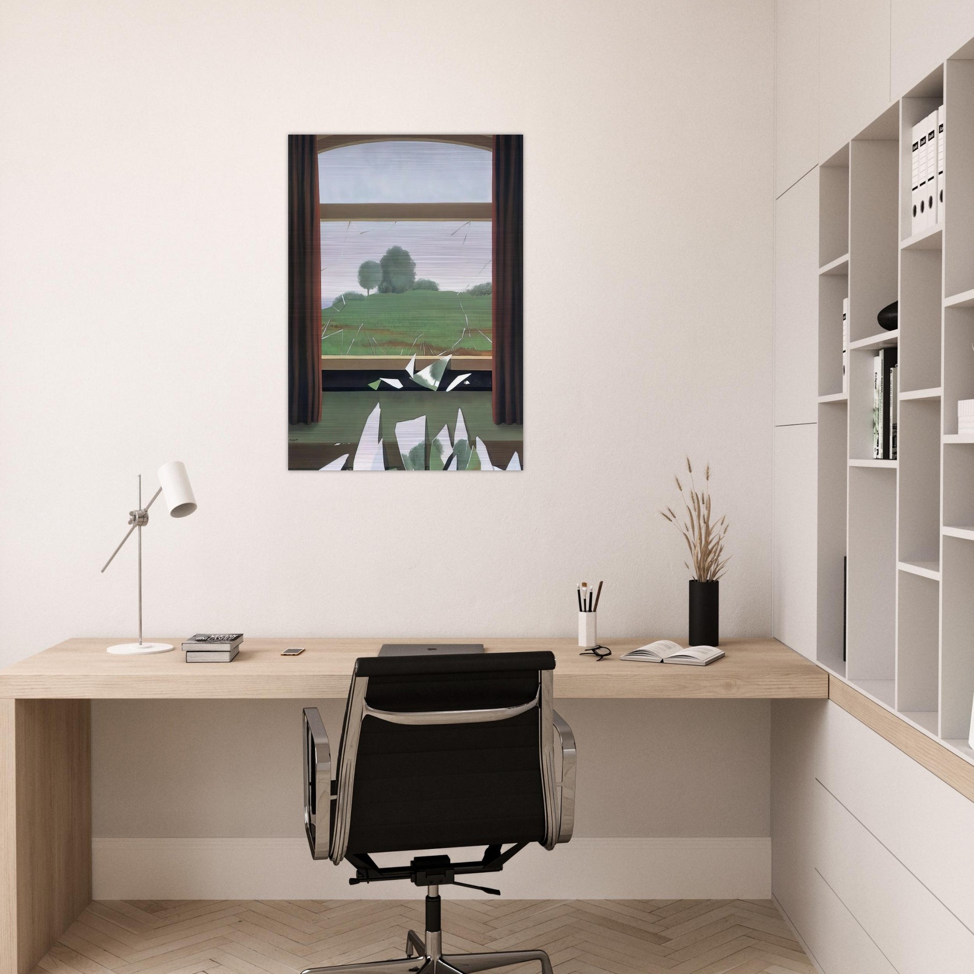 THE KEY TO THE FIELDS 1936 - Rene Magritte Brushed Aluminum Print - 70x100 cm / 28x40 inches | Rene Magritte Aluminum Print | Rene Magritte Prints