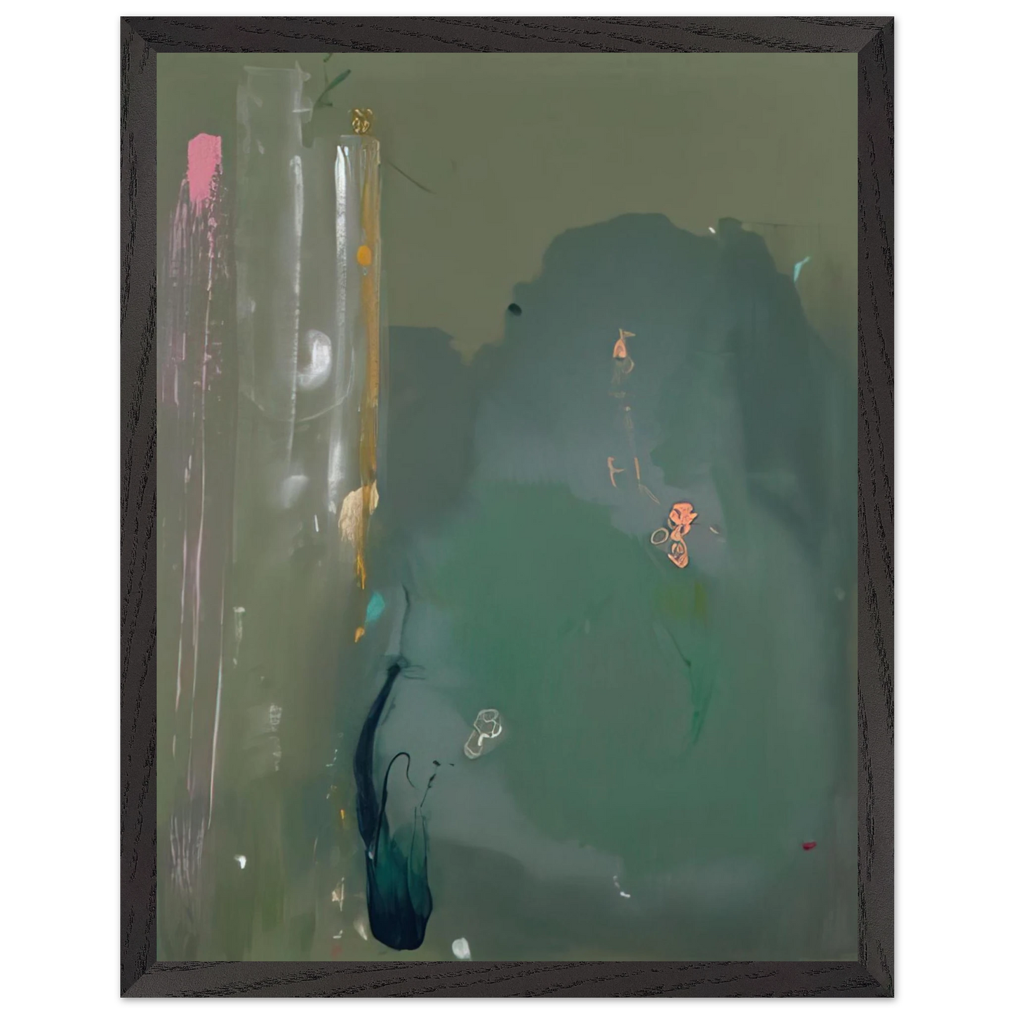 Helen Frankenthaler - CÃƒÆ’Ã‚Â´te d Argent - 1980 Wall art - 50x50 cm / 20x20 inches - Premium Wooden Framed Poster With Fine Art Paper-canvas - Black frame