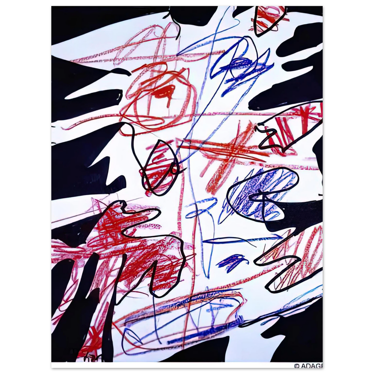 Jean Dubuffet - ACTIVATION XLVII  75x100 cm / 30x40inches Fine Art Poster