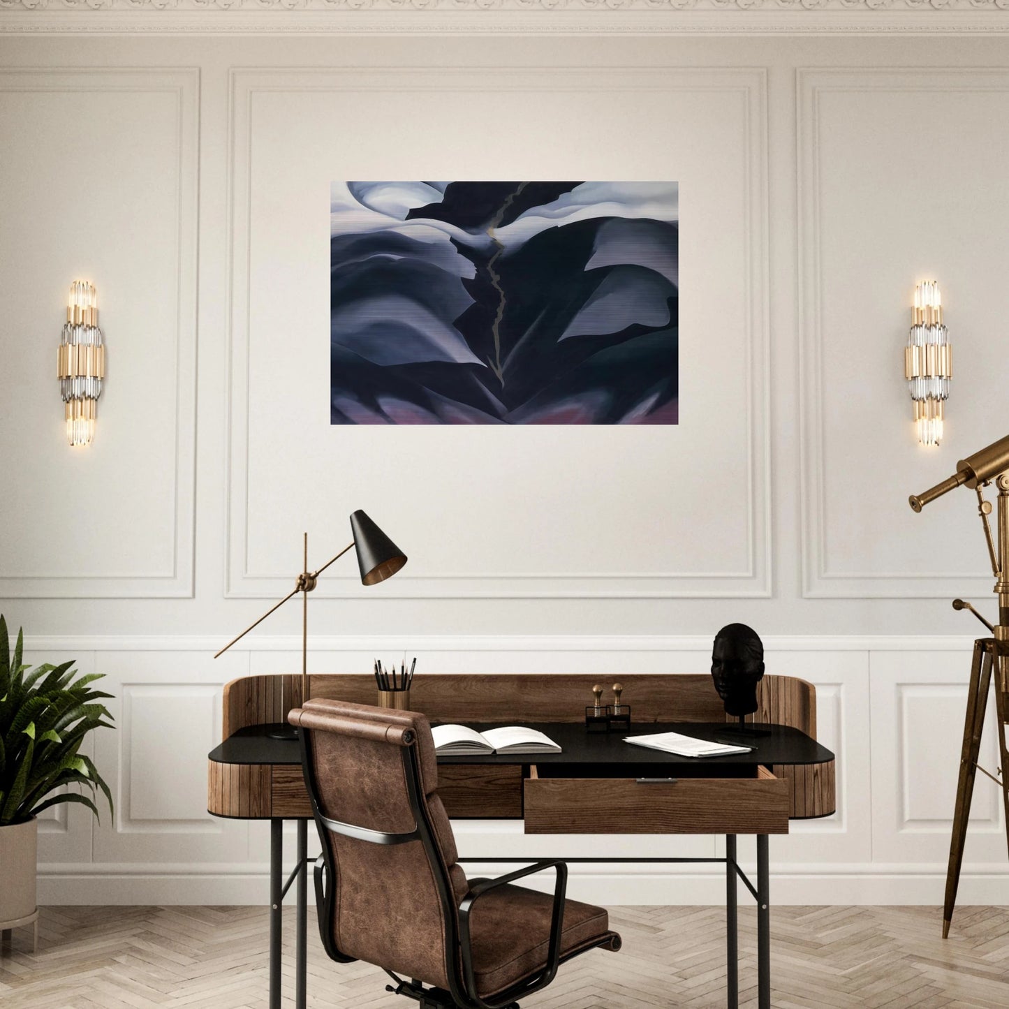 Black Place II - Georgia O'Keeffe Brushed Aluminum Print - 70x100 cm / 28x40 inches | Georgia O'Keeffe Aluminum Print | Georgia O'Keeffe Prints