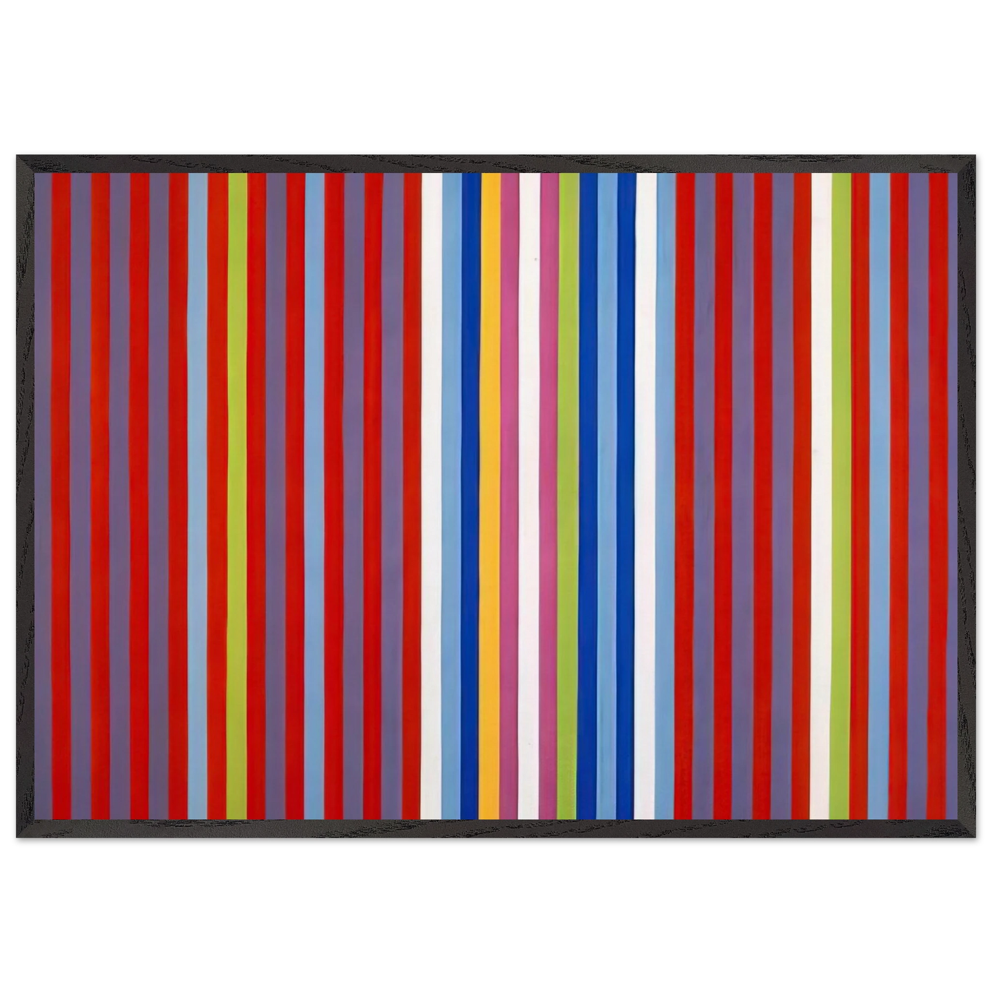 Pepper Pot - 1966 - Gene Davis 70x100 cm / 28x40 inches Framed Art Print – Black Wooden Frame