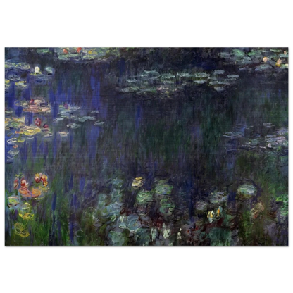 Water Lilies, Green Reflection left half - claude monet Brushed Aluminum Print - 70x100 cm / 28x40 inches | claude monet Aluminum Print | claude monet Prints