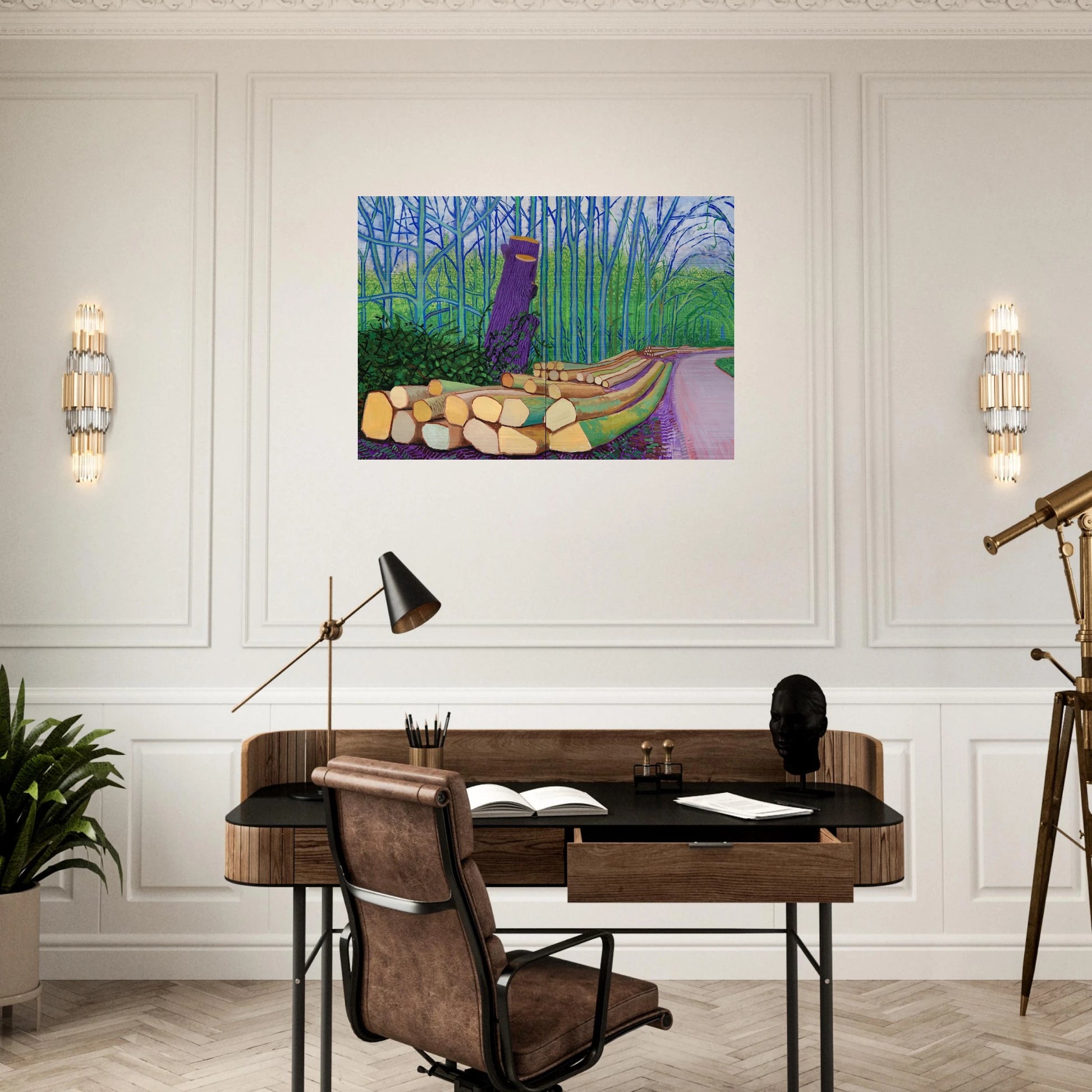 David Hockney - David Hockney Brushed Aluminum Print - 70x100 cm / 28x40 inches | David Hockney Aluminum Print | David Hockney Prints