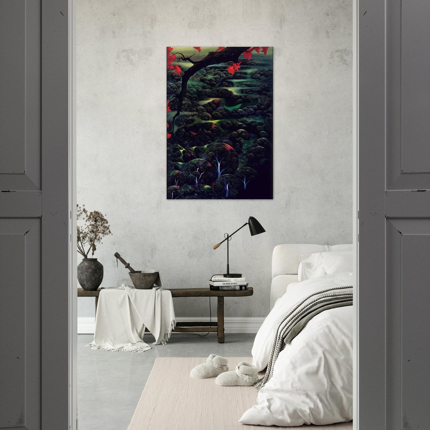 California Memories - Eyvind Earle Brushed Aluminum Print - 70x100 cm / 28x40 inches | Eyvind Earle Aluminum Print | Eyvind Earle Prints