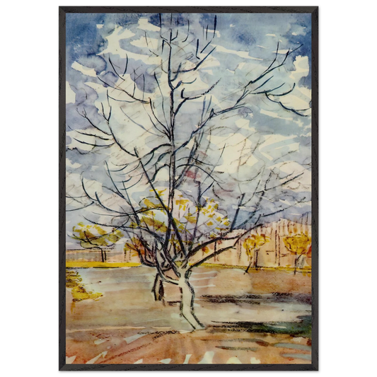 Pink Peach Trees - Vincent van Gogh 70x100 cm / 28x40 inches Framed Art Print – Black Wooden Frame