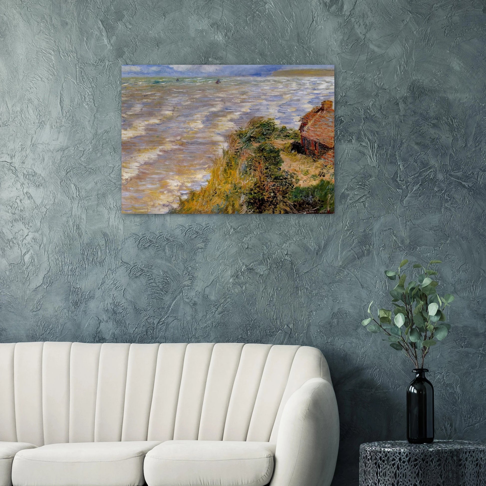 Rising Tide at Pourville - claude monet Brushed Aluminum Print - 70x100 cm / 28x40 inches | claude monet Aluminum Print | claude monet Prints