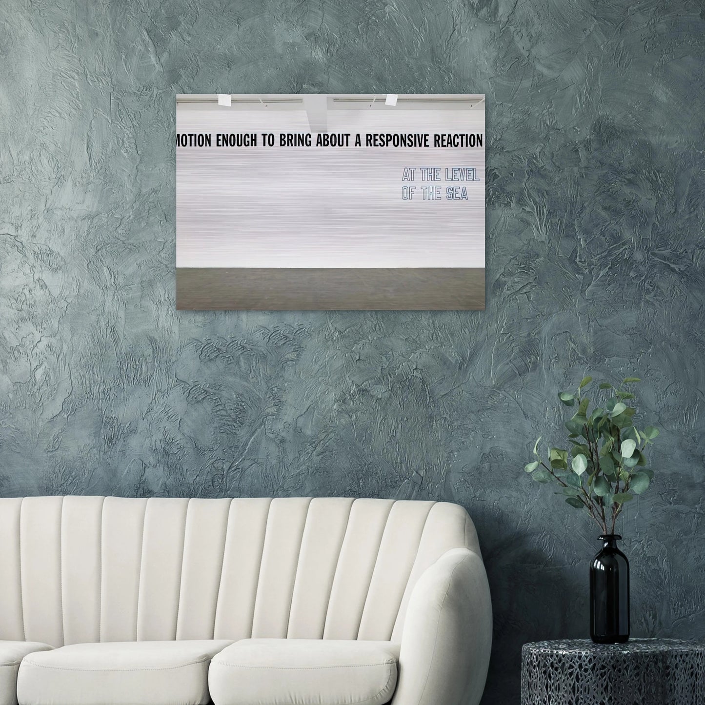 Motion Enough to Bring About... - 2008 - Lawrence Weiner Brushed Aluminum Print - 70x100 cm / 28x40 inches | Lawrence Weiner Aluminum Print | Lawrence Weiner Prints