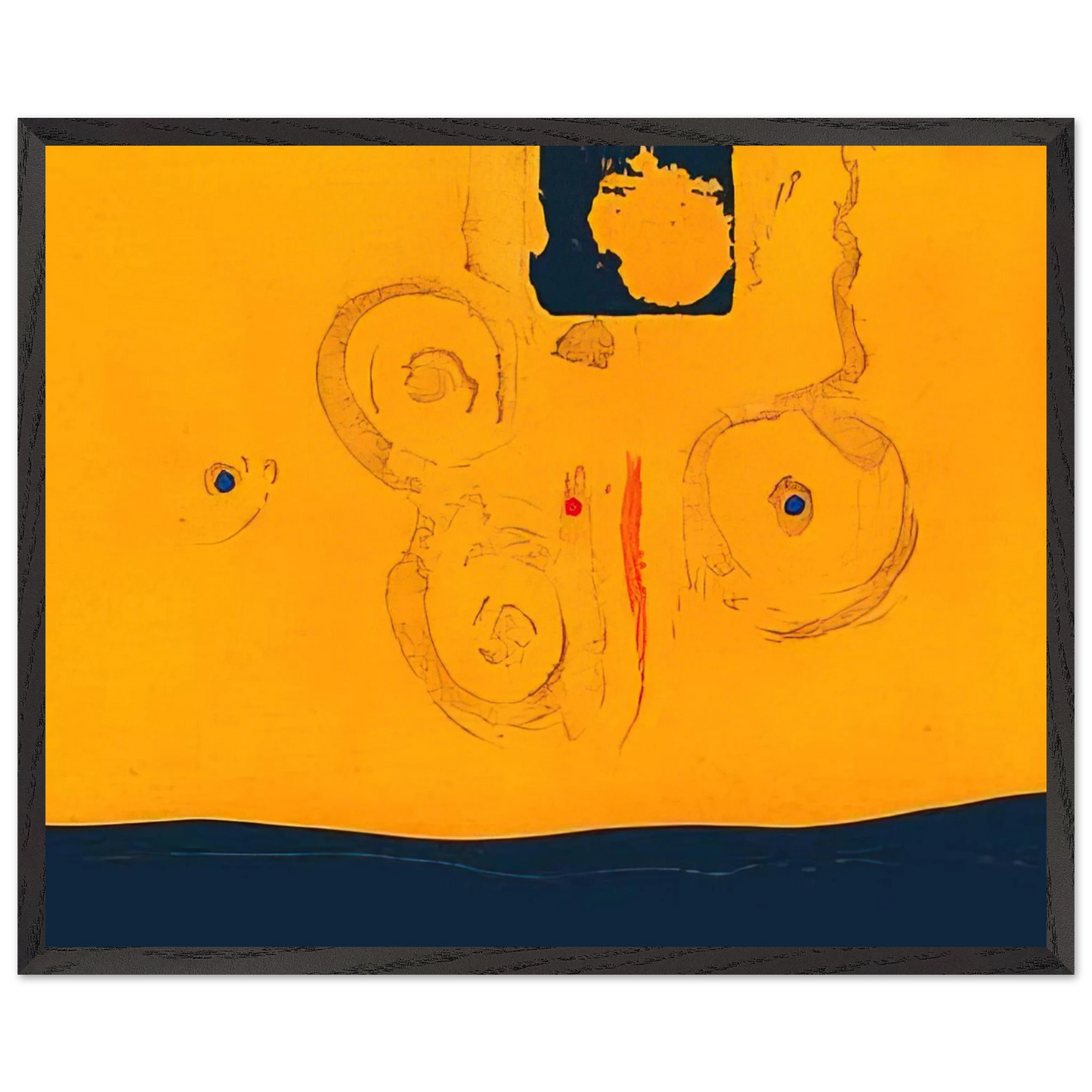 Helen Frankenthaler - Plaza Real - 1988 Wall art - A2 (42 x 59.4  cm) - Premium Wooden Framed Poster With Fine Art Paper-canvas - Wood frame