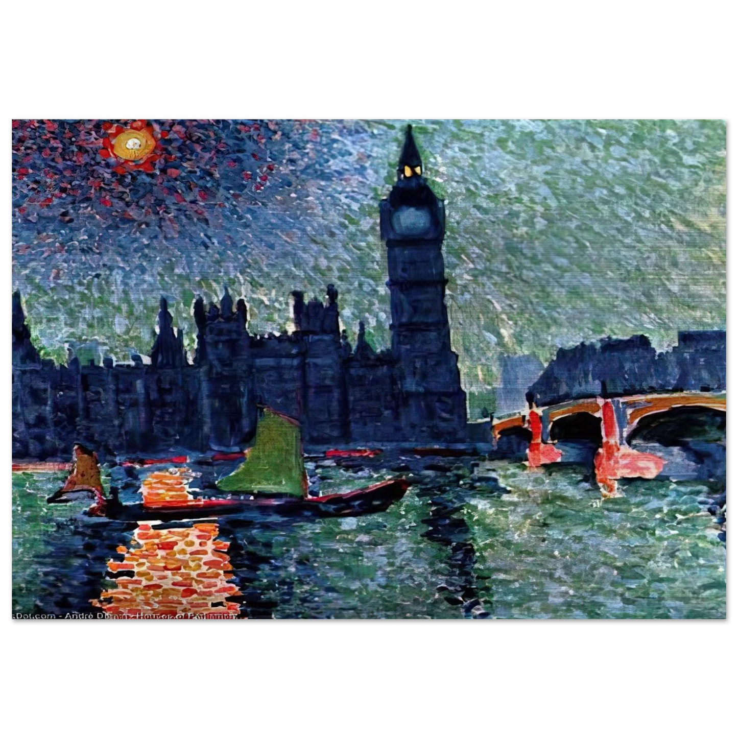 THE PALACE OF WESTMINSTER 1907 - Andre Derain Brushed Aluminum Print - 70x100 cm / 28x40 inches | Andre Derain Aluminum Print | Andre Derain Prints