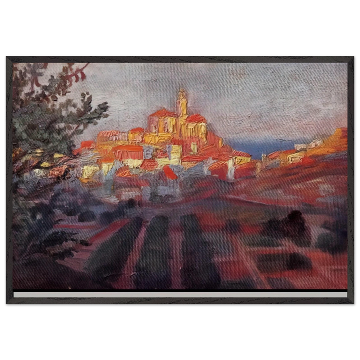 CADAQUES SEEN FROM BEHIND - Salvador Dali 70x100 cm / 28x40 inches Framed Art Print – Black Wooden Frame