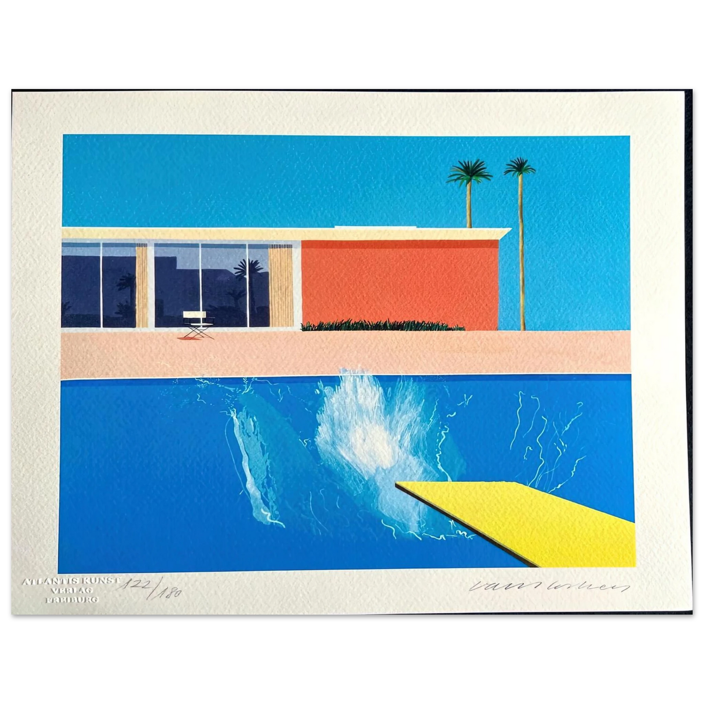 David Hockney - David Hockney Wall art - 70x100 cm / 28x40 inches - Premium Wooden Framed Poster With Fine Art Paper-canvas - White frame