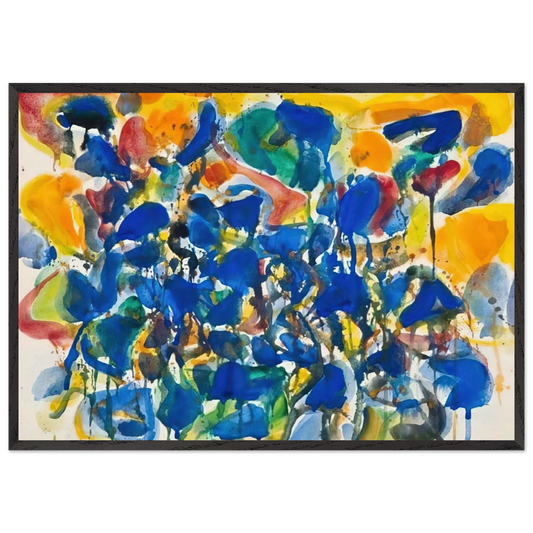 Untitled  SF-56-003  - Sam Francis 70x100 cm / 28x40 inches Framed Art Print – Black Wooden Frame