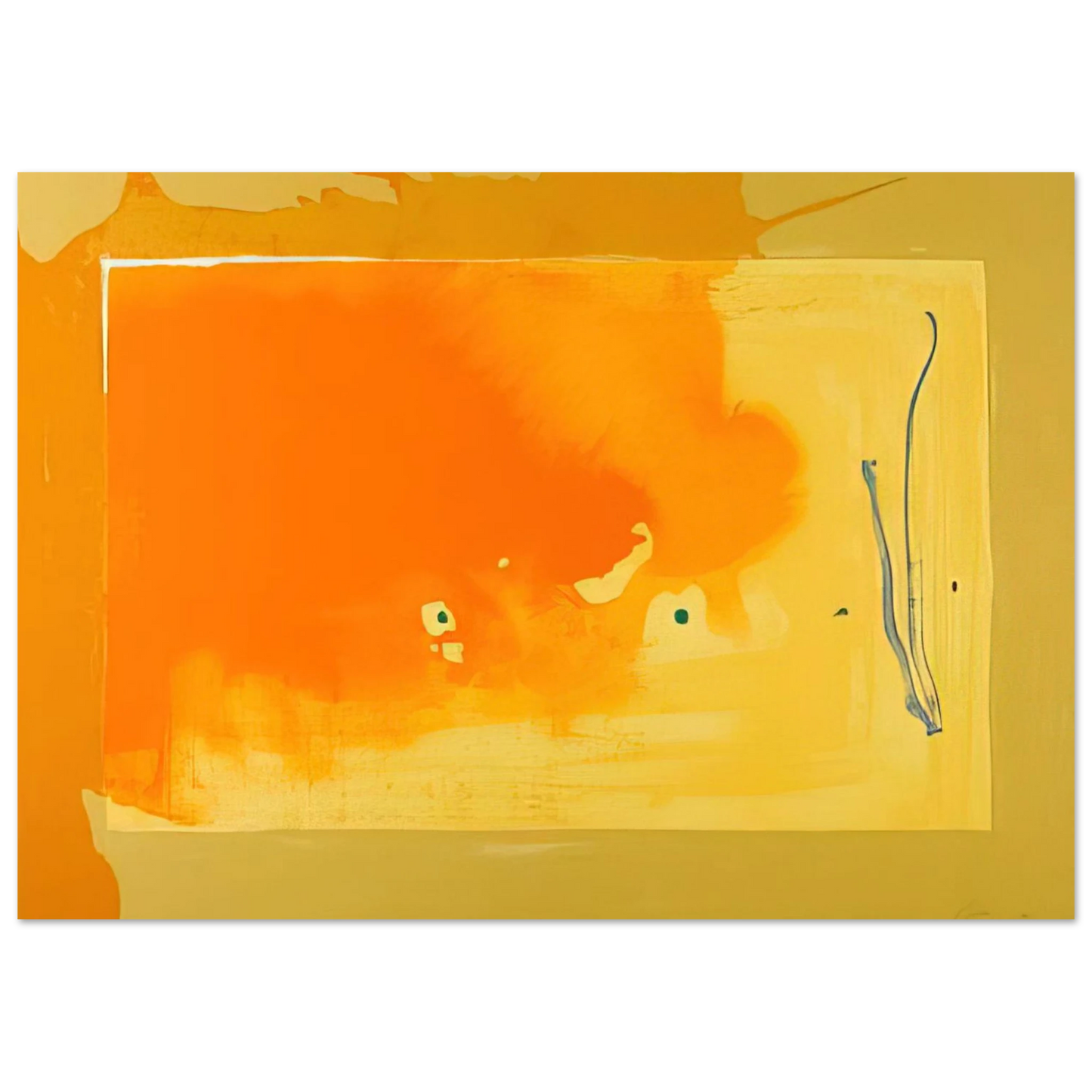 Helen Frankenthaler - Bilbao - 1998 Wall art - 13x18 cm / 5x7 inches - Premium Wooden Framed Poster With Fine Art Paper-canvas - Wood frame