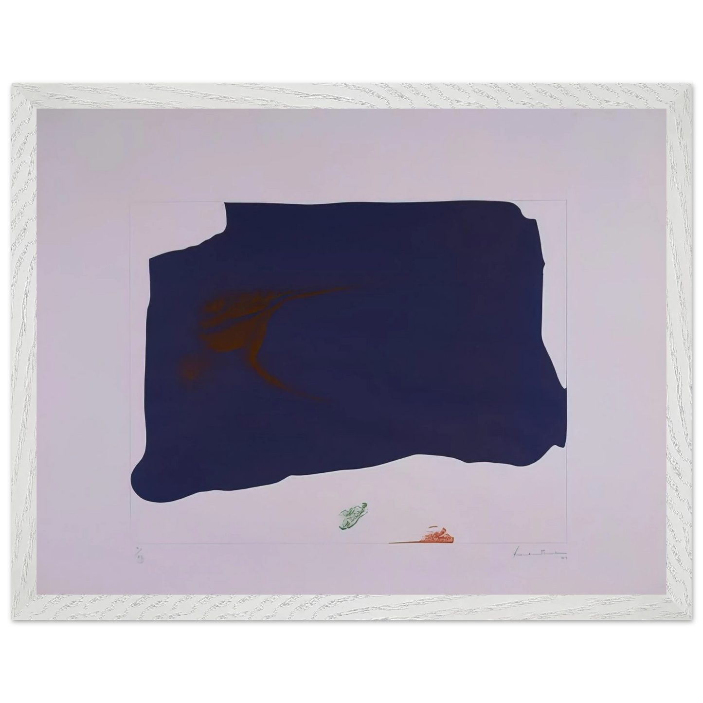 Helen Frankenthaler - Variation II on Mauve Corner - 1969 Wall art - A3 (29.7 x 42  cm) - Premium Wooden Framed Poster With Fine Art Paper-canvas - Black frame